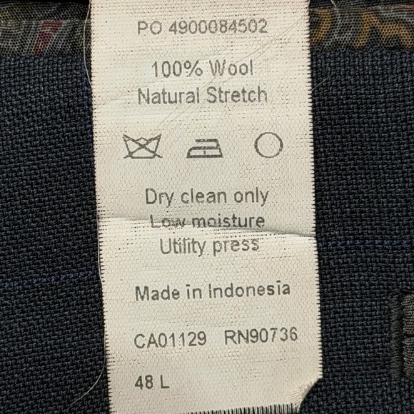 Lauren Ralph Lauren Mens Suit 48L Blazer Navy Blue Windowpane Wool 38x34 Pants - Picture 6 of 16